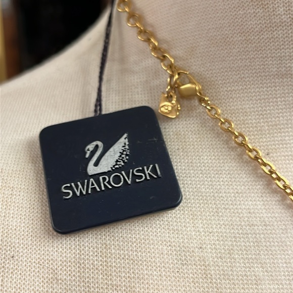 Sparkly Swarovski pink glass bead Crystal & green crystal flower necklace w/ tag - Picture 11 of 16